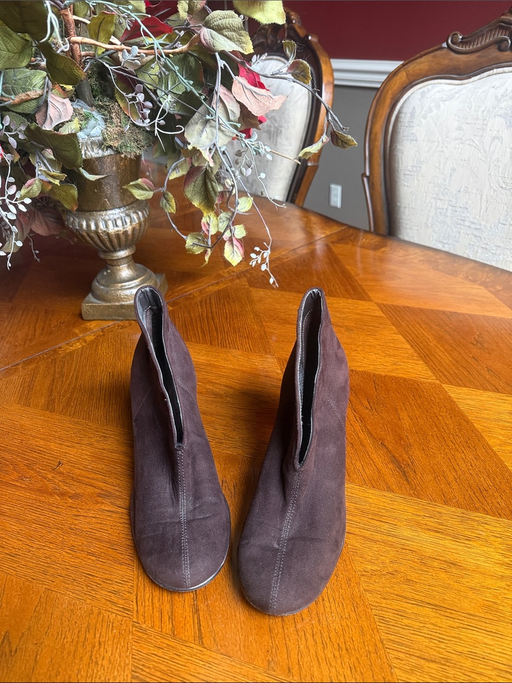 Women’s Suede Ankle Boots - Dark Brown